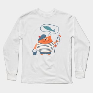 Fisherman cat Long Sleeve T-Shirt